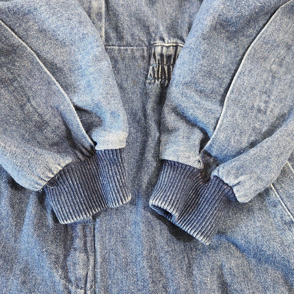 Vintage 80s Oakbrook Sport Denim Jumpsuit Acid Wash Utility Coveralls Blue 12 - Picture 6 of 16